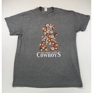 Oklahoma State Cowboys Floral Pistol Pete T Shirt Mens Large Gray